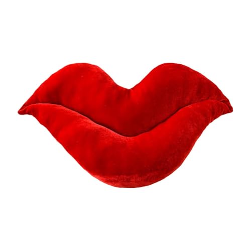 Lip Shape Throw Pillow - Stuffed Decoration Scene Prop, 3D Lip Velvet Throw Pillow For Couch Sofa Bed Bedroom Patio Playroom Val