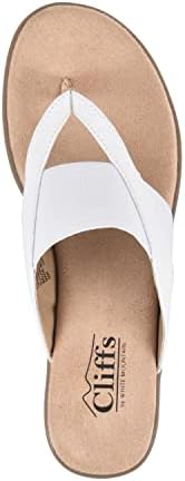 CLIFFS BY WHITE MOUNTAIN Bumble Women's Thong Sandal, White/Snake/Patent, 8 M | Image 3