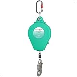 50FT Self Retracting Lifeline Fall Arrest RTOVZON Fall Protection Steel Wire Rope Heavy Duty Retractable Lanyard, Safety Lanyard, Roofing Lifeline, SRL