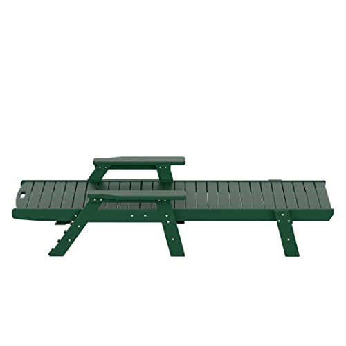 Wo Home Furniture Hdpe Reclining Chaise Poly Lounge Chair For Garden, Balcony, Backyard, Beach, Poolside, Porch (Dark Green) #TOP4