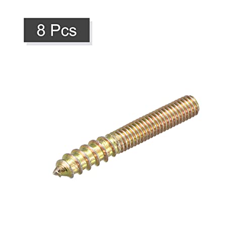 Image of uxcell M6x40mm Hanger Bolts, 8pcs Double Ended Thread Dowel Screws for Wood Furniture