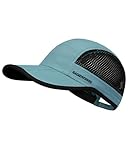 GADIEMKENSD Mens Folding Running Hat Long Brim Golf Hats Quick Dry Baseball Caps Unstructured Breathable Light UPF 50 Cooling Cap for Outdoor Sport Hiking Workout Gym Tennis Travel Sky Blue