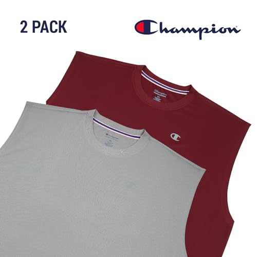 Champion Big and Tall Sleeveless Shirt for Men – 2 Pack Performance Muscle Shirt - image 2