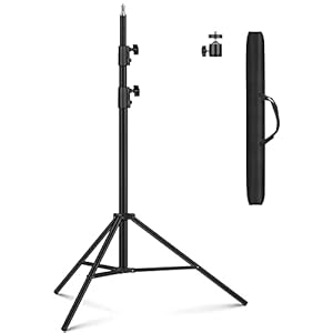 Heavy Duty 9.2 Feet/110” Light Photography Tripod Stand, Sdfghj Aluminum Spring Cushioned Lighting Stand with Carry Bag for Relfectors Portrait, Softboxes, Umbrellas, Backgrounds, Flash, 280CM