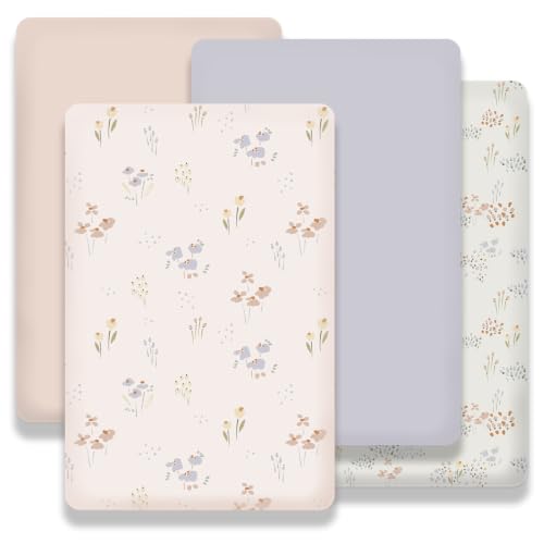 Image of Plushii 4PK Mini Crib Sheets,Fitted for Pack and Play Mattress, 38 inchx 26 inch