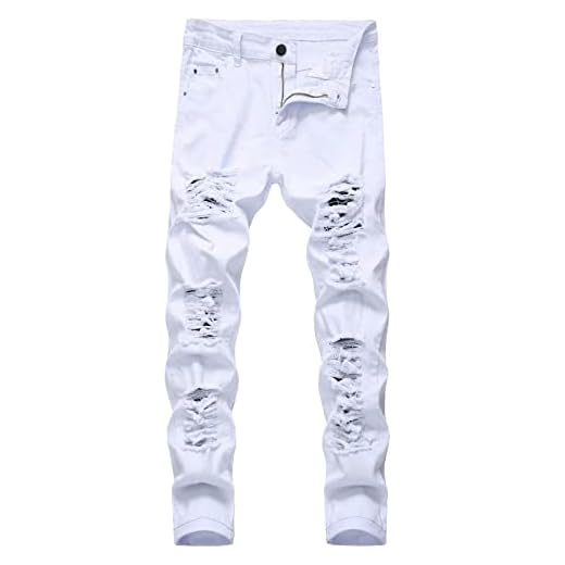 Pantalones Vaqueros Hombre Rotos otoño Inviernos Pantalón de Mezclilla Rasgados Casual Pantalone Tallas Grantes Retro Denim Pantalon Elásticos Slim Fit Vaqueros Moda Basica Skinny Jeans Vintage