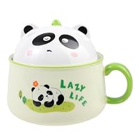 lachineuse - Bol à Nouilles Instantanées - Bol Ramen Japonais & Nouilles Chinoises avec Couverts & Couvercle - Bol Petit-Déjeuner, Soupe, Riz - Idée Cadeau Asiatique Japon Chine, Cup Noodles - Orange