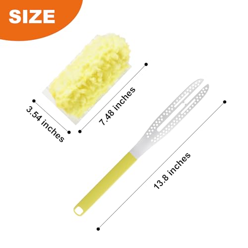 Image of Heavy Duty Duster Refills for Swiffer Duster, 24 Count Yellow Refills with 1 Handle, Disposable Dusters for Cleaning Electronics, Furniture, Blinds