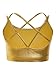 Jugaoge Kids Girls Shiny Metallic Training Bras Wireless Gymnastics Dance Crop Top Bralettes Dancewear Gold 12 Years