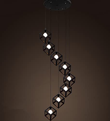 Suspension escalier duplex créative grand luminaire loft moderne