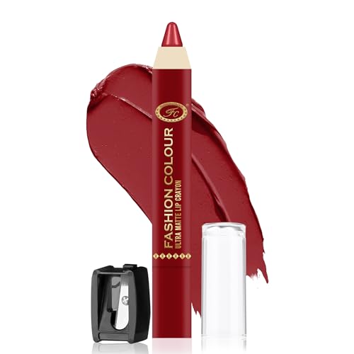 Image of FASHION COLOUR Ultra Matte Lip Crayons With Free Sharpener | Smudge Proof And Waterproof | For Hydration And Moisturization | Long Lasting Lipwear with Matte Finish, Cruelty-free and Paraben-free - 2.5 gm(Sunset Dunes)
