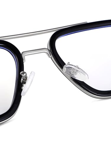 Image of HASHTAG EYEWEAR Clip on Sunglasses Metal Frame Eyeglasses for Men & Women | Sunglass For Women Stylish | Goggles For Unisex | UV Protected Eyeglasses | Medium