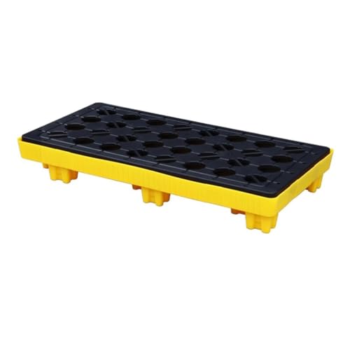 Plateforme modulaire Robuste de rétention des déversements, Palette en Plastique étanche, adaptée au Stockage Industriel de fûts d'huile et de réservoirs d'huile, 123x10, sûre et multifoncti