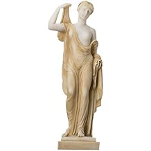 Eris Statue Gold Tone Holding Golden Apple of Discord Greek Goddess of Strife