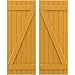 Ekena Millwork ARW102BB621X35TUH Americraft Six 2 Exterior Real Wood Joined Board-n-Batten Shutters w/Z-Bar (Per Pair), 21"W x 35"H, Turmeric