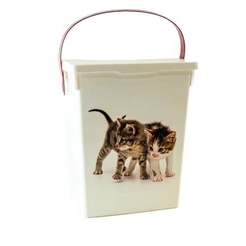 ZOOPIZ Boîte à Croquettes pour Chat et Chien 5L – Stockage Hermétique et Compact, Conservation Optimale, Design Animalier Pratique et Élégant