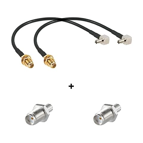 2PCS Adapter+2PCS Cable, SMA Female to TS9 Male Adapter Coax Cable for Wifi 4G LTE Router Netgear AC785 Hsdpa Huawei 2G 3G 4G LTE Antenna Aerial UMTS Mobile Broadband, Supaerial Cover
