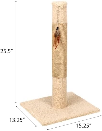 review EveryYay Essentials Scratchin' The Surface Post with Scratcher Cat Toy, Tan, 26