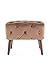 Produktbild Sitzbank Ottomane Polsterhocker Samt Holzbeine Gesteppt Wohnzimmer Braun Beige
