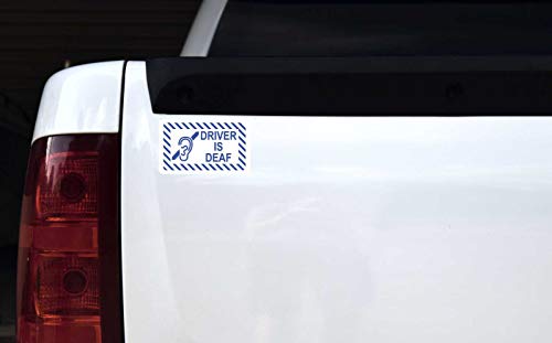 StickerTalk Driver is Deaf Vinyl Sticker, 5 inches by 3 inches - Thumbnail 2