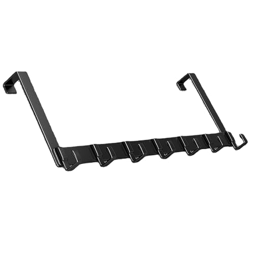 flexman Over The Door Hooks, Space Aluminum Bathroom Office Dorm Over The Door Coat Rack with 7 Hanger Hooks for Hanging Clothes, Hat, Towel, Bags