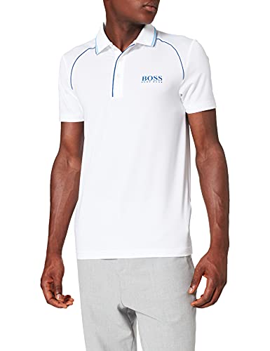 Polo Hugo Boss Pauletech noir en maille respirante pour homme