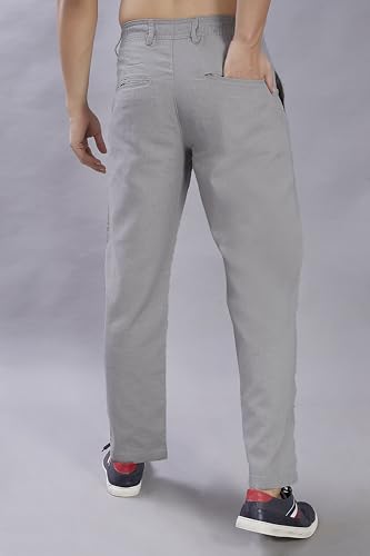 Image of DIVISIVE Men's Relaxed Fit Front Pleated Cotton Linen Blend Trousers