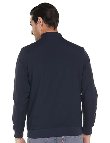Image of Qube By Fort Collins Men's Lightweight Bomber Jacket with Fur Lining - Fleece-Lined Winter Jacket for Men | Full Zip Warm High Neck Jacket with Stand Collar & Zip Pockets for Winter Wear & Daily Use