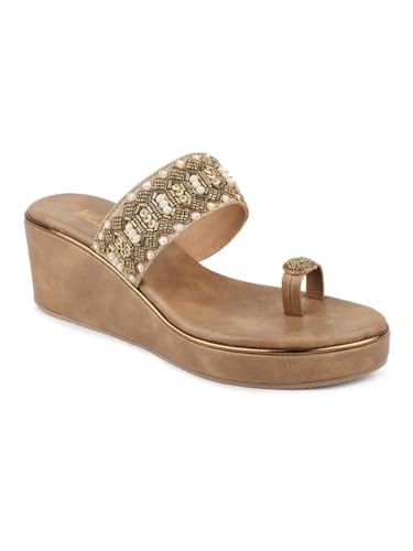 INC.5 Women Antique Embellished Ethnic Wedge Heels (B0CKM3TP1W) Amazon Price History, Amazon Price Tracker