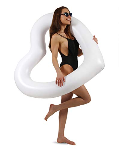 LÃ”TELI White Heart Pool Float | Big Inflatable Photo Prop for Engagement, Wedding, Bachelorette Party
