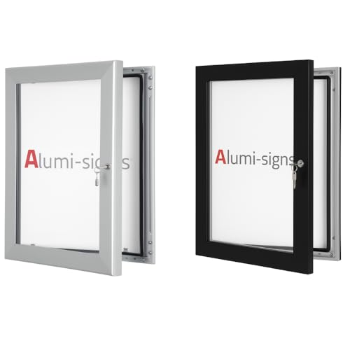 Alumi-signs Exclusive Outdoor Lockable Noticeboard, Poster Case with External Waterproof Seal, Glazed Shatter-Resistant Cover, Strong Aluminium Frame with Premium Locking System (Silver, 30" x 40")