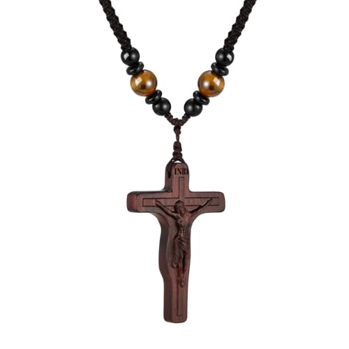 Handmade Wooden Crucifix Necklace