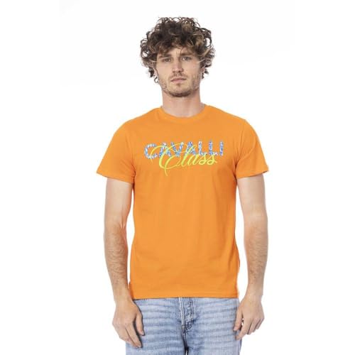 T-shirt orange Cavalli Class pour vos sorties d'été en terrasse