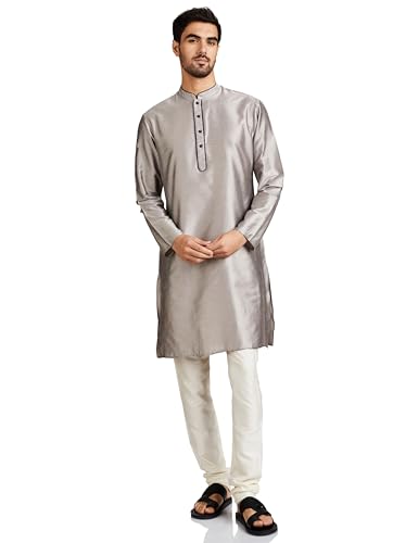 Image of Amazon Brand - Symbol mens Festive Long Kurta & Pyjama Set (2pcs)