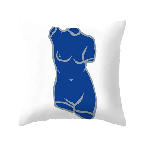 Taies d'oreiller art abstrait bleu pour sublimer le canapé de votre salon chic