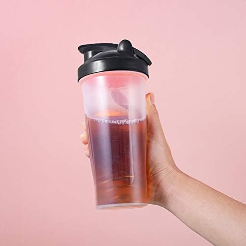 Shaker Cup Protein Shaker Bottle Plastic Sports Bottle Portable Leak-Proof Blender Multi-Function Shaker Shaker (-20°c-120°c) Black