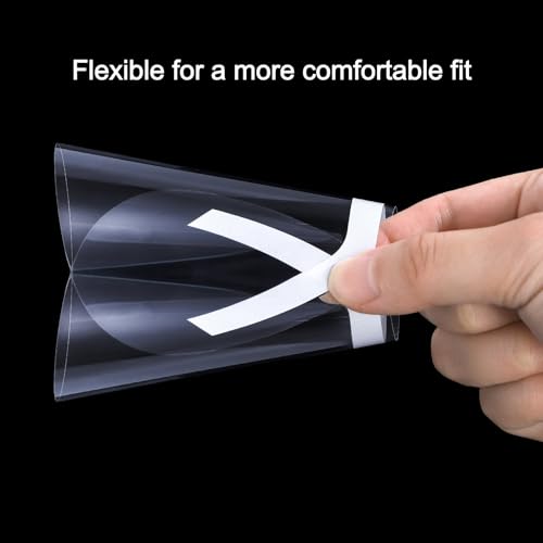 DEAYOU 300 Pcs Microblading Shower Face Shields, Disposable Face Visor Masks, Clear Plastic Makeup Eye Cover Protector for Hairspray, Haircut, Salon Supplies, Eyelash Extensions, Eyelid Aftercare