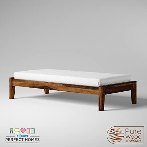 Image of AADITYA WOODS Solid Sheesham Wood Single Bed Cot Without Storage | Single Size Bed for Bedroom | Multipurpose Use Bed- Walnut 17