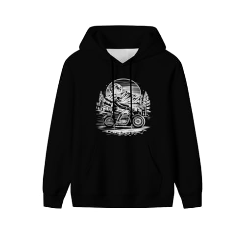 Vintage Ride Motorcycle Wild Sunset Adventure Men Women Lightweight Kangaroo Pocket Hoodie2