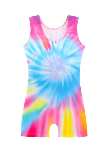 HOZIY Gymnastics Leotards for Girls with Shorts Biketards Dance Tumbling Outfits Matching Scrunchies 1-12 Years Old