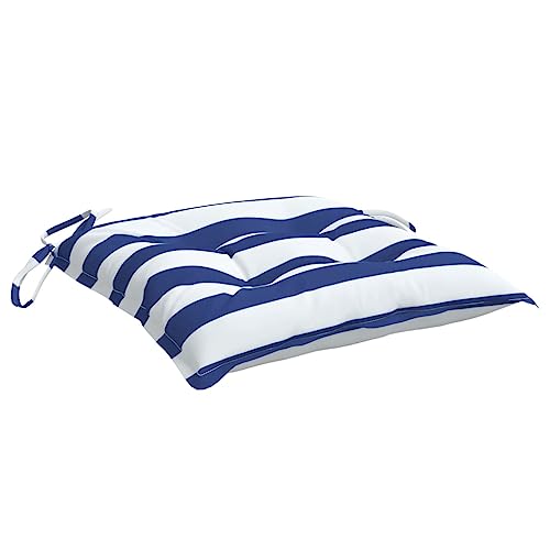Coussin de chaise 40x40 lot de 2 à rayures bleues en polyester lavable