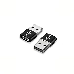 USB C to USB Adaptor, USB to USB C Adapter 2Pack, Type C Female to A Male Charger Cable Converter Compatible with Notebook, Tablet, Smartphone, iPad 10 Air 4 5,Apple 15 14 13 12 Pro Max (Black)