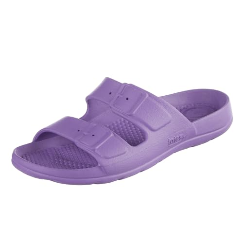 Image of Totes Kids Everywear Double Buckle Slide Sandals Lightweight Waterproof Slides with Textured Footbed