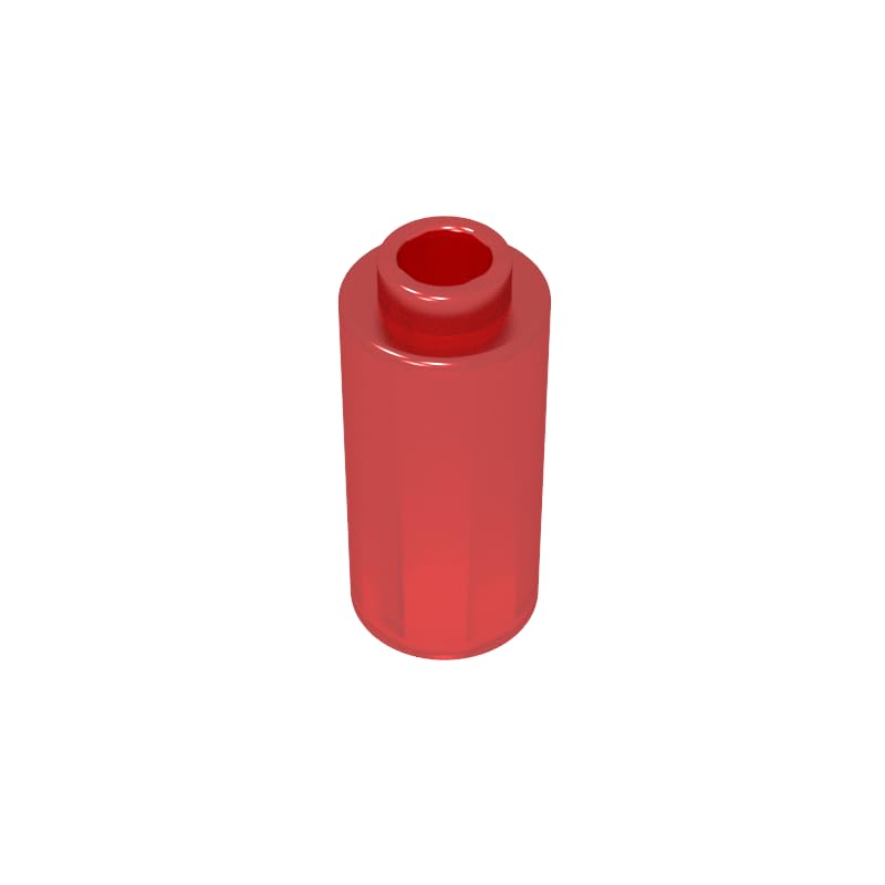 71075 Round Brick Brick Round 1x1x1 2/3 50 Pieces GDS-1574 Compatible with Lego Building Blocks Color:Trans Red โ image 1