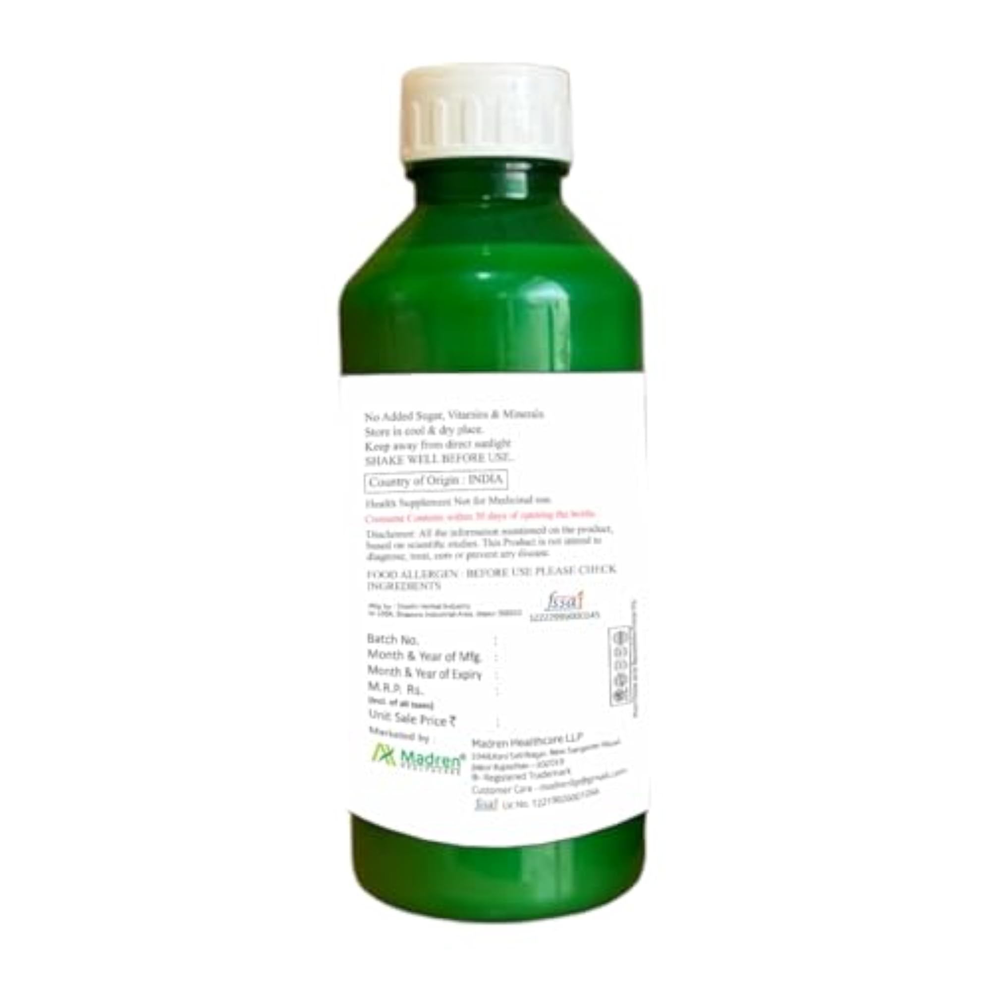 Ayurvedic Aloe Vera Juice with Pulp, Natural Herbal