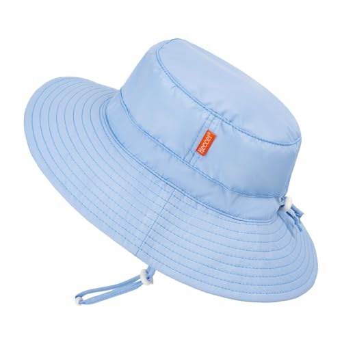 Image of HECCEI Toddler Baby Sun Hat, UPF 50+ Wide Brim Infant Bucket Hats for 0-6Y