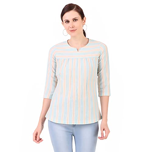 Image of ZUVINO Summer Cotton Tops for Women | Stylish Casual Tops for Jeans | Formal Tops for Women | Long Tops for Women | Trendy Tops for Plus Size Women | Basic Tops for Everyday Wear.