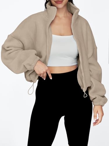AUTOMET Womens Fleece Jackets Zip Up Oversized Sweatshirts Winter Clothes Long Sleeve Crop Sherpa Fall Outfits Fashion - Image 5