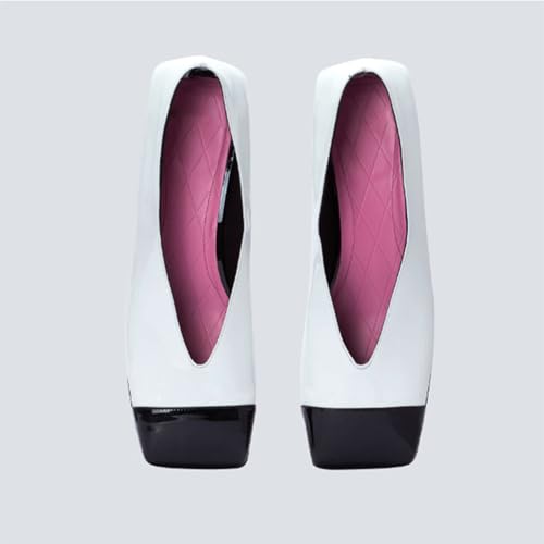 Sexy Women's Fashion Black Stiletto Hoof Heels Pumps, Sweet Square Toe Elegant High Heels for Party, Banquet and Weding,9,White2