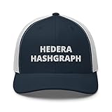 CreativeTees4You Hedera Hashgraph Crypto Currency Flatbrim Flat Brim Snapback Hat Cap Navy/White